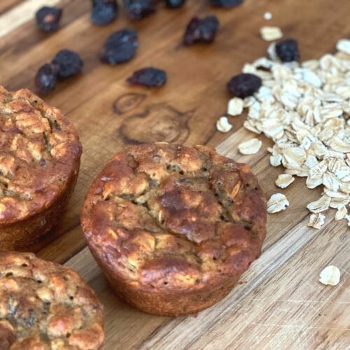 banana oat muffins