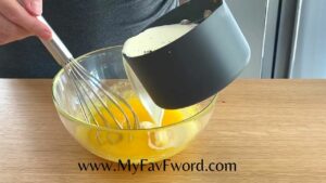 add cream to egg yolks