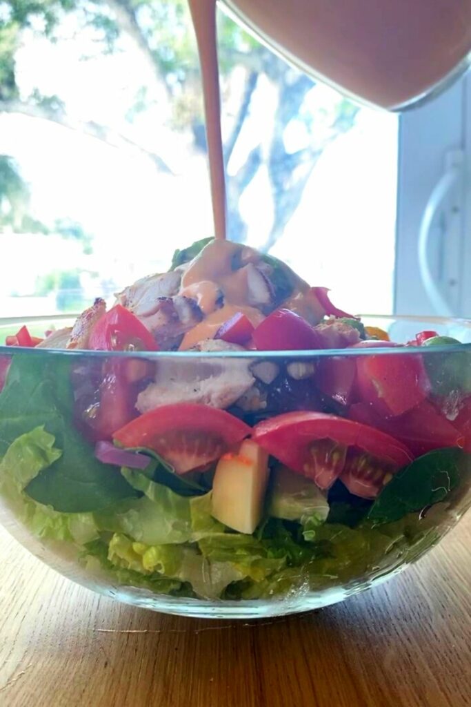 salad with sriracha aioli