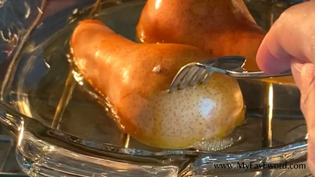 baked bosc pears in sugar free syrup