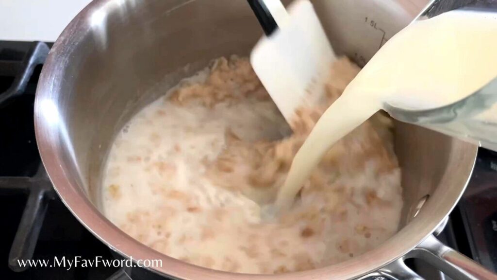 milk egg whites into oats