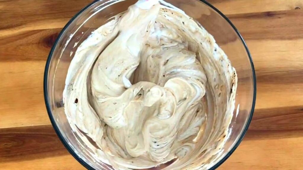 mix coffee into yogurt mix