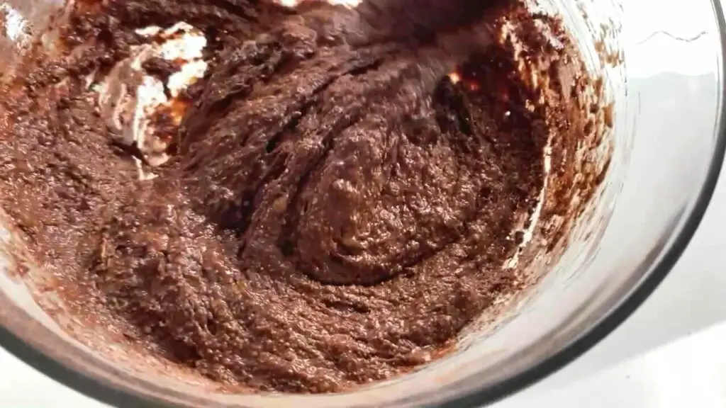 mixing ingredients for brownies