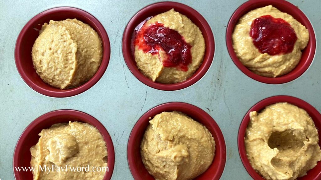 strawberry protein muffins with preserves