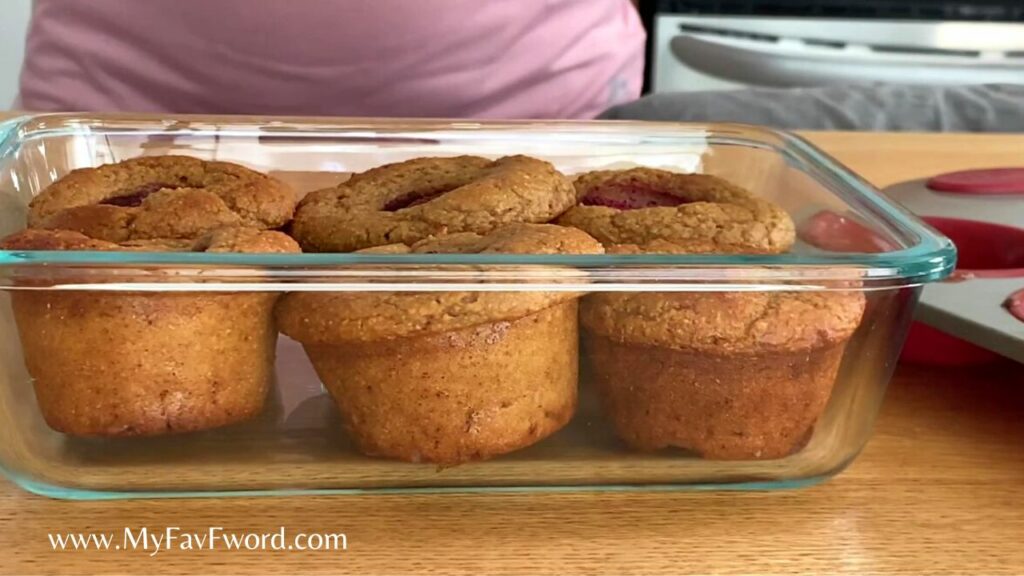 strawberry protein muffins storing