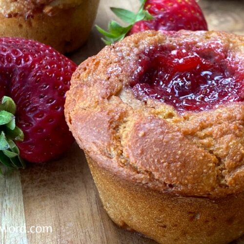 strawberry protein muffins