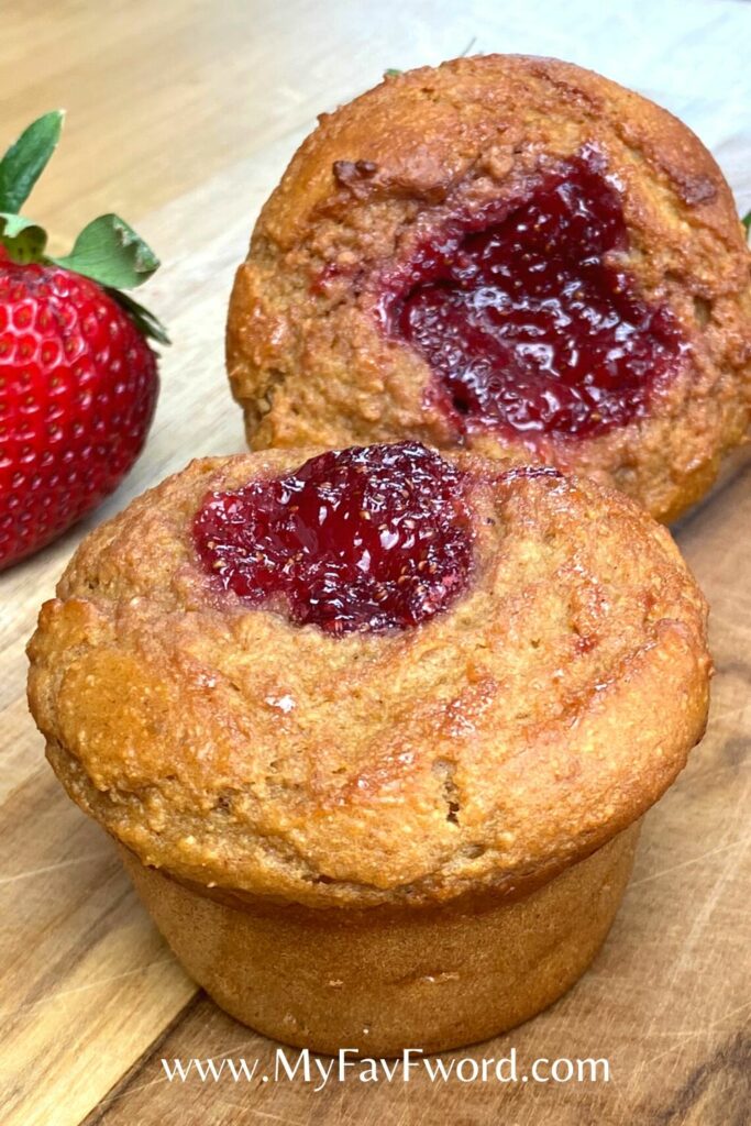 strawberry oat protein muffins