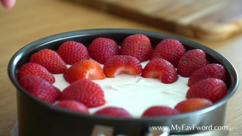lay strawberries on top