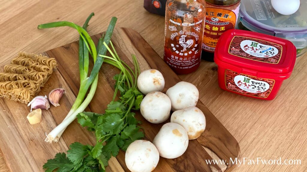 ingredients for healthy ramen stir fry