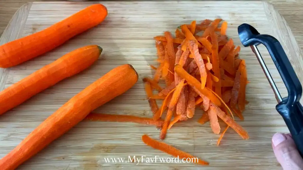 peel carrots for carrot souffle