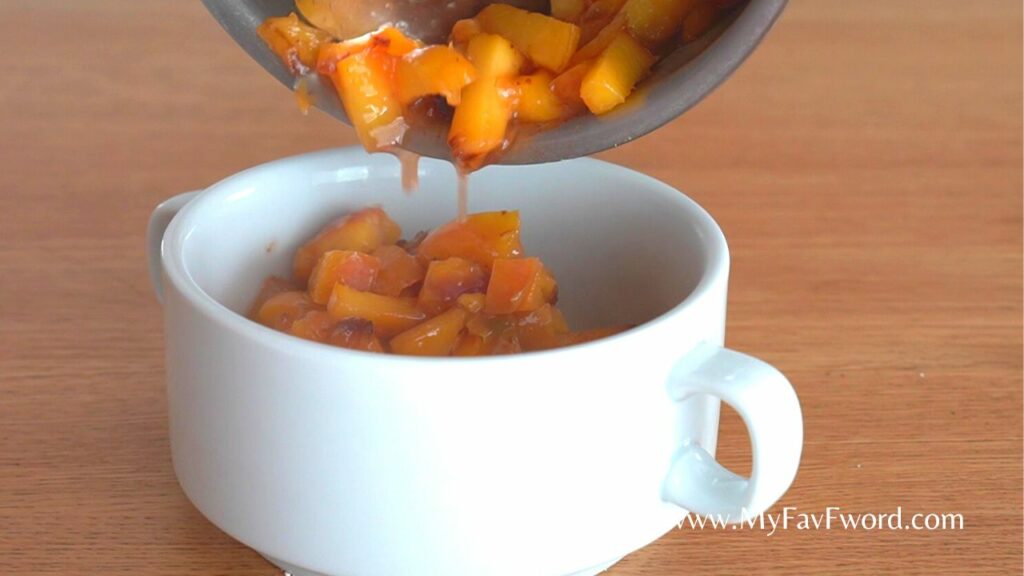 transfer peaches to ramekin healthy peach crisp