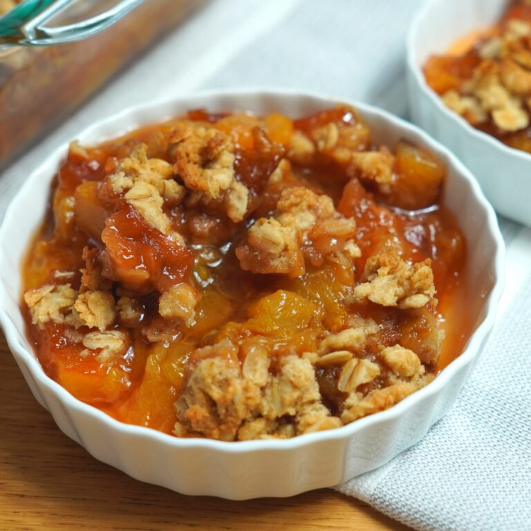 healthier plum crisp with oats