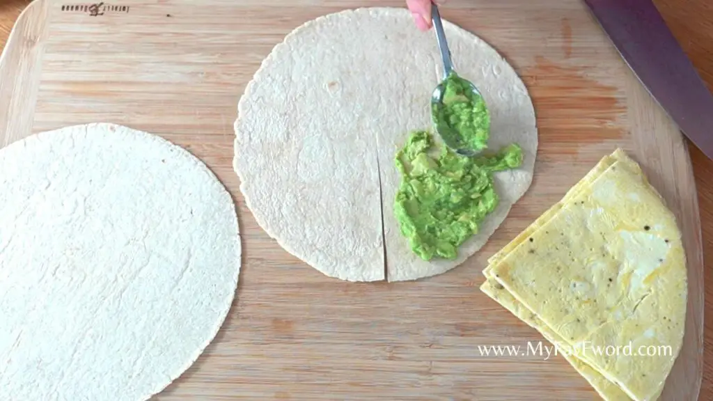 add avocado to tortilla