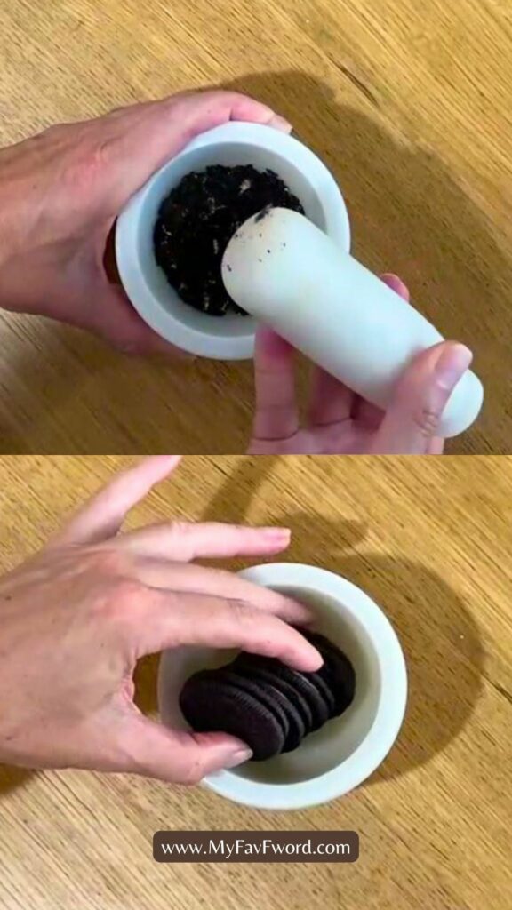 crushing oreos for healthy oreo ice cream