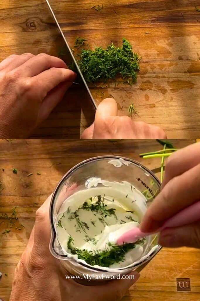 dill in garlic sauce