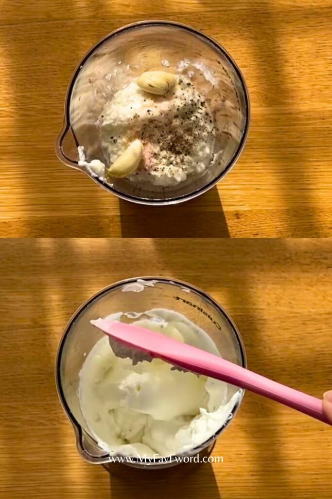 cottage cheese yogurt garlic sauce