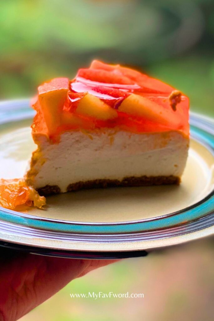 high protein peach cheesecake